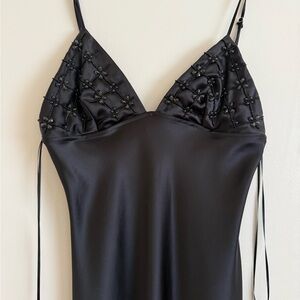 Black Satin Midi Dress - Zara